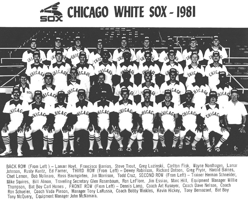  1981 CHICAGO WHITE SOX TEAM PHOTO